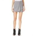 thumbnail image 2 of Kensie Womens Faux-Suede Mini Skirt, Grey, Large, 2 of 2