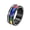 7MM Black, variant on Men's Women's Stainless Steel 8MM LGBT & Gay & Lesbian Rainbow Turnable Fidget Ring Couple Wedding Jewelry Black Size 11
