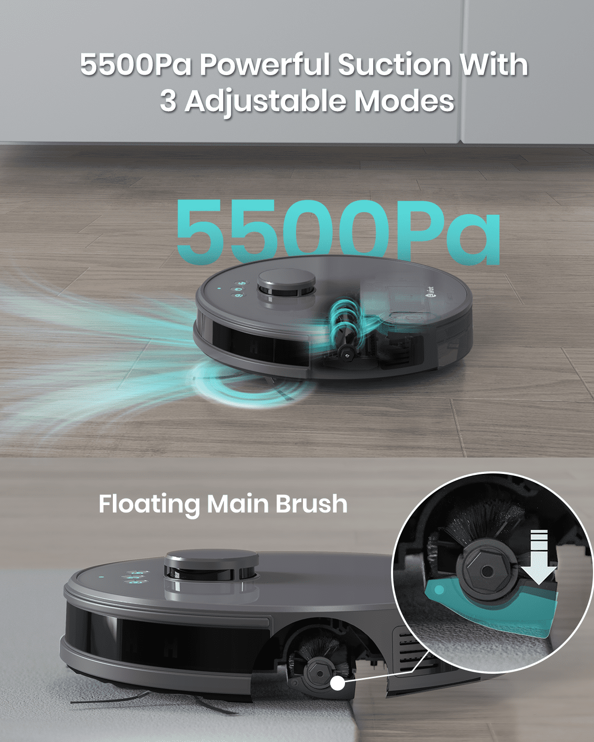 Lefant M1 Robot Vacuum Cleaner and Mop Combo, LIDAR Navigation with Alexa/APP Control, Ideal for Carpets Pet Hair