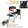 thumbnail image 2 of Camping Directors Chair Outdoor Folding Lawn Chair for Outside Camp Portable Chair for Adults Heavy Duty 2 Pack with Side Table and Side Pockets Supports 400lbs(Black/Red), 2 of 3