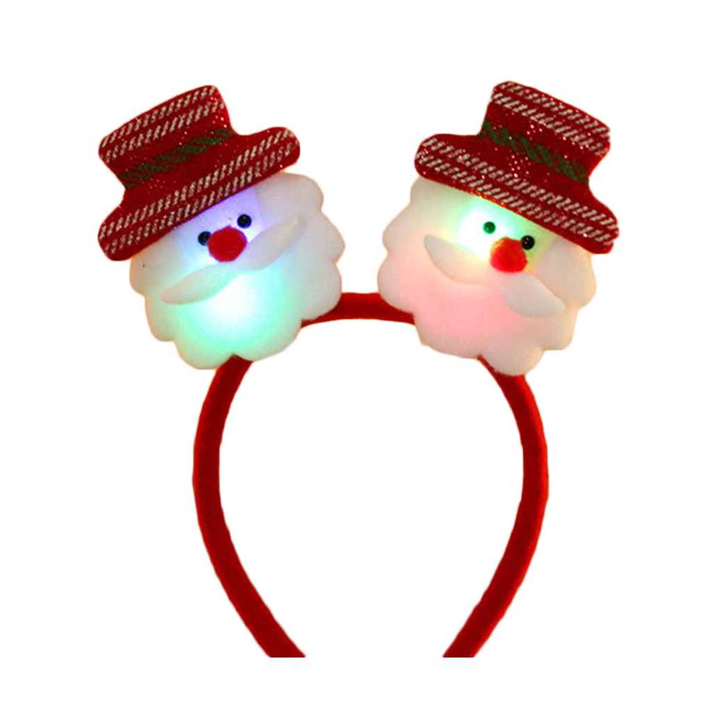 Girls Snowman Headband Children Christmas Headbands LED Light Headwear