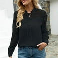 thumbnail image 2 of Tops Para Mujer Blusa Casual Elegante Camisas de Manga Larga Camisa Clásica de Túnica Suelta de Gasa Con Botones de Encaje de Color Sólido Odeerbi  ODB164886, 2 of 9