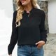 thumbnail image 2 of Tops Para Mujer Blusa Casual Elegante Camisas de Manga Larga Camisa Clásica de Túnica Suelta de Gasa Con Botones de Encaje de Color Sólido Odeerbi  ODB164886, 2 of 9