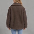 thumbnail image 6 of Nfurl Sherpa Jacket Womens Lightweight Collared Zip up Fleece Jackets with Pockets Cozy Casual Fall Jacket Trendy Teddy Coats Brown,XXL, 6 of 7