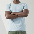 thumbnail image 4 of BOBOGOJP T-Shirts pour Homme Coton Manches Courtes T-Shirt (Bleu Clair,4TG), 4 of 5