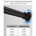 thumbnail image 2 of Tension Curtain Rod by , 28 to 42 Inch, Adjustable Curtain Rods No Drilling, Heavy Duty tension Rod, Anti-Slip Spring Loaded Curtain Rods for Window, Closet, Door, White, 2 of 8