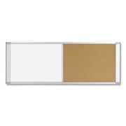 MasterVision XA10003700 36 in. x 18 in. Cubicle Workstation Magnetic Dry Erase/Bulletin Board Combo - Tan/White Surface/Satin Aluminum Frame