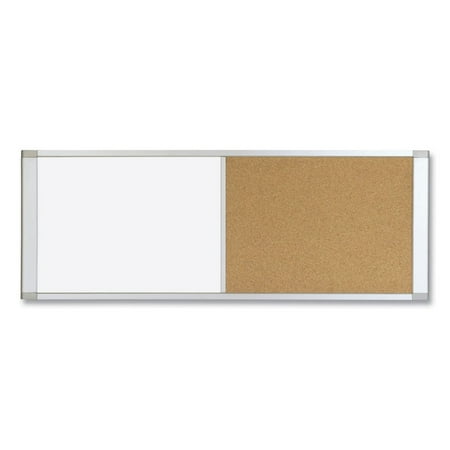 MasterVision XA10003700 36 in. x 18 in. Cubicle Workstation Magnetic Dry Erase/Bulletin Board Combo - Tan/White Surface/Satin Aluminum Frame