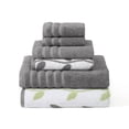 thumbnail image 5 of Modern Threads Organic Vines 6-Piece Cotton Adult Bath Towel Set, Gray, 5 of 16