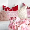 thumbnail image 2 of Valentine's Day Hello Valentine Hugs & Kisses Throw Pillow Covers 18x18 Inch Set of 4, Red Heart XOXO Striped Decorative Farmhouse Wedding Cushion Cases for Home Decoration (Red) G414-18, 2 of 6
