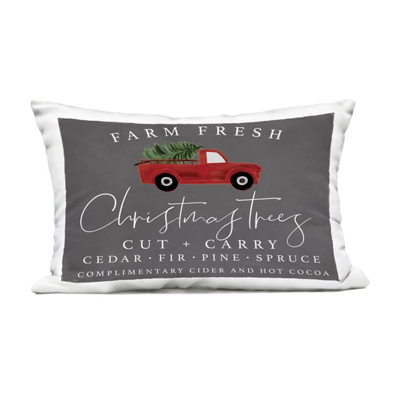 Stupell Industries Farm Fresh Christmas with Truck Outdoor Printed Pillow, design by Lux   Me Designs