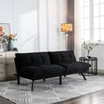 thumbnail image 6 of Black modern folding sofa bed with adjustable arm and back for small rooms, 6 of 6