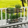 thumbnail image 3 of Gymax 2-Tier Flower Pot Holder Balcony Hanging Rack Railing Shelf w/ Adjustable Hooks, 3 of 10