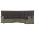 thumbnail image 4 of vidaXL Patio Furniture Reclining Sectional Sofa with Cushions Poly Rattan, 4 of 14