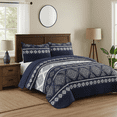 thumbnail image 2 of Shubozy Reversible Cotton Blend Bedding Quilt Set with Embroidered Shams – Elegant Blue/White Bedspread & Coverlet Set, (Queen), 2 of 7