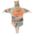 thumbnail image 2 of FORMRS Wearable Blanket Hoodie with Sleeves for Kids Cozy Flannel Sweatshirt, Retro UFO, 2 of 7