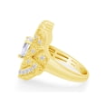 thumbnail image 4 of 2.90 CT Heart & Round Cut White Simulated Diamond Vintage Antique Art Deco Wedding Ring 14K Yellow Gold Over Sterling Silver (Color: White, Clarity: VVS1-VVS2, 2.90 Cttw) -5, 4 of 7