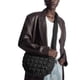 thumbnail image 1 of Bolso de nube plisado de tamaño pequeño para mujer, bolso de hombro de algodón con forma de rombos y cuadros ligeros tipo bola de masa hervida, 1 of 2