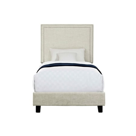 - Picket House Furnishings Emery Upholstered Twin Platform Bed, Natural
