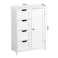 thumbnail image 5 of Tcbosik 21.7" Bathroom Cabinet with 4 Drawers, Modern MDF Storage Cabinet with Single Door and Adjustable Shelf, Moisture-Proof White Floor Cabinet for Home, Easy Assembly, 5 of 10