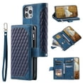thumbnail image 1 of for iPhone 14 Pro Max 6.7 inch Wallet Case, [Card Holders] [Zipper Pocket] Premium PU Leather with Cross Body Strap, Flip Kickstand Wallet Case with Wristband for iPhone 14 Pro Max,Blue, 1 of 8