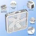 thumbnail image 5 of Shinic 20'' Box Fan with Thermostat, 3 Quiet Speeds,Powerful Airflow, Lightweight Box Window Fan for Indoor & Outdoor Use, White, 5 of 11