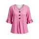 thumbnail image 4 of Neewe Women's Fashion 3/4 Sleeve Shirts, Striped V Neck Casual Pullover Tops Blouses with Spring Fall, 4 of 5