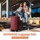 thumbnail image 2 of SHOWKOO Luggage Sets Expandable PC+ABS Durable Suitcase Double Wheels TSA Lock 3pcs Red Wine, 2 of 8