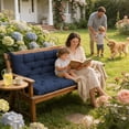 thumbnail image 3 of YLLN Porch Swing Cushions With Backrest, 4" Thicken Waterproof Outdoor Bench Cushion, Patio Swing Cushion Replacement, For Outdoor Indoor Garden Furniture, Only Cushion（40" x 70",Navy Blue）, 3 of 9