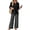 #1 Black Stripe, variant on Two Piece Sets for Women 3/4 Length Sleeve Outfits Summer Fall 2026 Vacation Boho Beach Wide Leg Pants Clothing Matching Sets