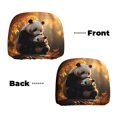 thumbnail image 3 of 2 PCS Car Headrest Cover, Maple Forest Panda Soft Car Seat Head Rest Cover Protector Interior Car Accessories Seat Covers for Cars Truck Auto Only Covers, 3 of 8