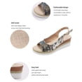 thumbnail image 5 of Espadrilles for Women Peep Toe Retro Floral Print Wedge Sandals Casual Slingback Heels Summer Casual Dress Shoes Blue Size 8, 5 of 8