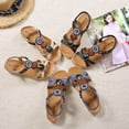 thumbnail image 6 of Ladies Faux Leather Open Toe Sling Back T-Bar Diamante Rhinestones Flat Gladiator Summer Sandals, 6 of 8