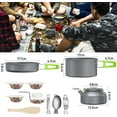 thumbnail image 2 of Juego de utensilios de cocina para acampar, juego de vajilla para exteriores, olla de cocina, parrilla, olla de Picnic con cafetera, tetera de aluminio, 2 of 5