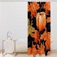 Autumn Maple Leaves Pumpkin Shower Curtain for Bathroom, 72x72 Inch