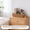 thumbnail image 6 of Yucurem Wicker Storage Basket with Wooden Handles, Wicker Toilet Basket for Tank Topper, Hand Woven Rattan Organizer Bin for Bathroom Home, 6 of 10
