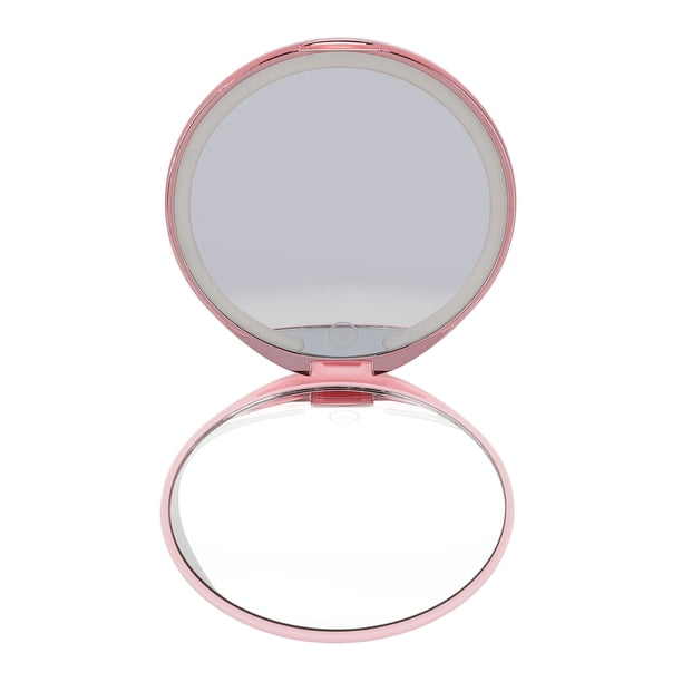 Espejo De Bolsillo De Doble Cara, Espejo De Maquillaje LED De Brillo De 3 Engranajes De Alta Definición De 5 Pulgadas Para La Vida Diaria