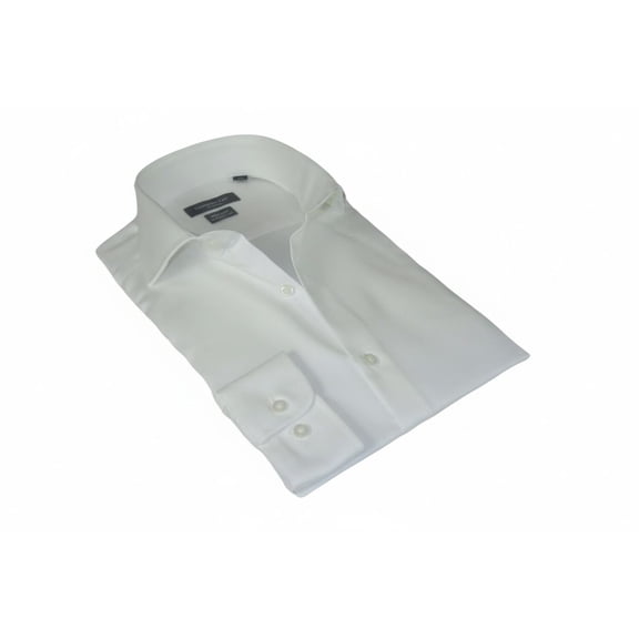 Men's Dress Shirt Christopher Lena 100% Cotton Wrinkle Free C507RSSR Ecru Slim