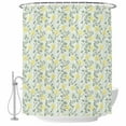 thumbnail image 2 of Yellow Spring Floral Waterproof Fabric Shower Curtain,Flowers Leaves Pastoral Botanical Waterproof Fabric Shower Curtain for Bathroom Curtains Bathtubs Shower Curtains with 12 Hooks Small 36x78in, 2 of 8