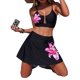 thumbnail image 4 of Traje de baño tankini con estampado floral para mujer, falda deportiva tipo tanga, traje de baño dividido, traje de baño de dos piezas para mujer, trajes de baño tankini para mujer, traje de baño de 2, 4 of 9