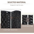 thumbnail image 5 of Yardi Yarda 6 Panel Folding Privacy Screen, 6FT Tall Portable Wicker Weave Partition Wall Divider, Room Divider for Indoor, Black, 5 of 8