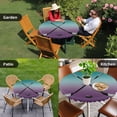 thumbnail image 3 of Round Fitted Tablecloth with Elastic Hockey Player Tablecloths Waterproof Sports Ground Ombre Turquoise Purple Table Cover for Kitchen Dinner Party Picnic Fits Tables up to 36"- 44" Diameter, 3 of 9