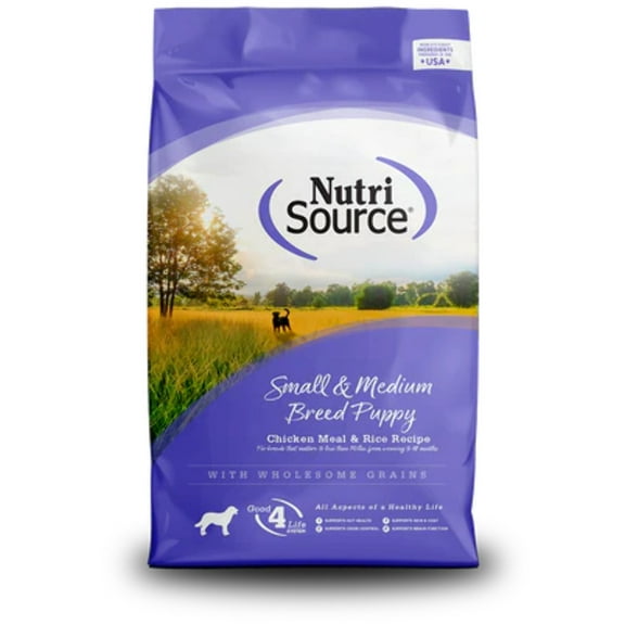 NutriSource Small & Medium Breed Puppy Chicken Meal & Rice Recipe Dog Food 4 lb