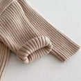 thumbnail image 6 of Baby Girl Sweatshirts Children's Long Sleeves Round Neck High Collar Strip Stretch Knitted Sweater Bottoming Shirt New Baby Girl Knit Sweater Knit Pullover Tops Beige 130, 6 of 9
