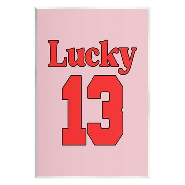 Stupell Industries Lucky 13 Varsity Text Typography Painting Unframed Art Print Wall Art, 10 x 15