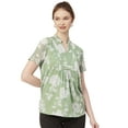 thumbnail image 1 of Moomaya Womens Printed Short Sleeves Shirt Top, V-Neck Casual Summer Top, 1 of 8