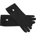 thumbnail image 5 of PIKADINGNIS Women Bridal Wedding Gloves Satin Short Opera Gloves Pearl Wrist Banquet Dress Gloves Fancy Party Floral Gloves, 5 of 6