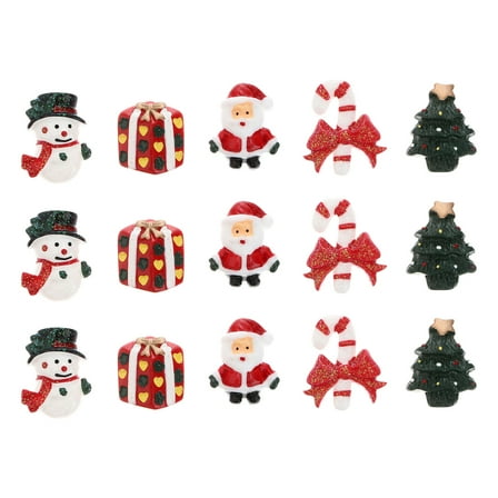 WEUVEB Miniature Snowman Figurines Set of 15 Resin Holiday Decorations Assorted Colors for Home and Office