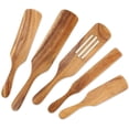 thumbnail image 1 of Spurtle Set, Spurtles Kitchen Gadgets As Seen On TV, 5PCS Acacia Wooden Spatula Spoon Utensil Set For Cooking, Stirring, Mixing, 1 of 4