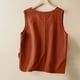 thumbnail image 5 of Vestidos Casuales Para Mujer, Blusas De Mujer De Moda Blusa informal de lino sin mangas y con bolsillos abotonados para mujer, 5 of 8